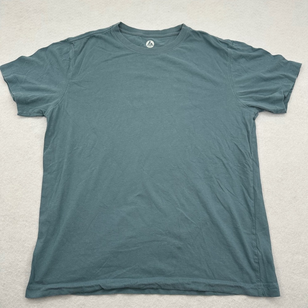 American Giant Mens T-Shirt Teal Blue Green Cotton Short Sleeve Crew Neck L